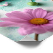 イースター素朴卵を持つ絵を描木製のラベル ポスター (角)