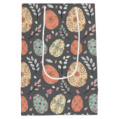 イースター素朴抱き枕 – ダークパステル卵パターン ミディアムペーパーバッグ (裏面)