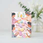 イースター絵を描エッグ | 手作りウォーターカラーイースター シーズンポストカード (スタンド正面)