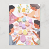 イースター絵を描エッグ | 手作りウォーターカラーイースター シーズンポストカード (正面)