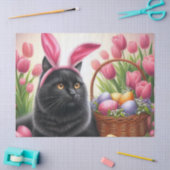イースター絵を描バスケットエッグブラックキャット 薄葉紙 (クラフト)