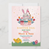 イースター絵を描卵パーティー招待状飾卵 招待状 (正面)