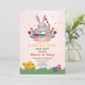 イースター絵を描卵パーティー招待状飾卵 招待状 (スタンド正面)
