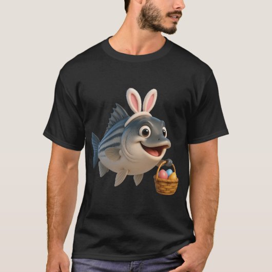 イースター縞模様のバス Tシャツ (正面)