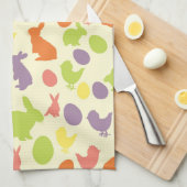 イースター背景のイラストレーション キッチンタオル (四つ折り)