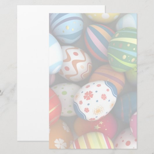 イースター背景 便箋 (正面/裏面)