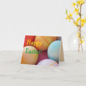 イースター自家製の着色卵 カード (黄色い花)