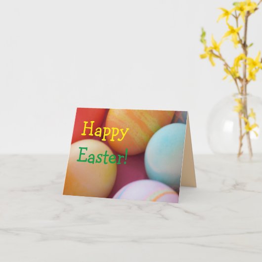 イースター自家製の着色卵 カード (黄色い花)