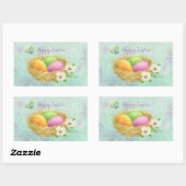 イースター色の卵をネストシールで 長方形シール (シート)