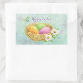 イースター色の卵をネストシールで 長方形シール (バッグ)