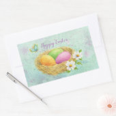 イースター色の卵をネストシールで 長方形シール (封筒)