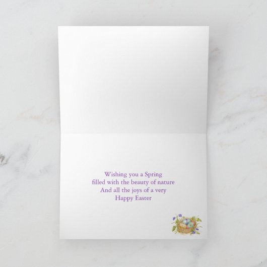 イースター色彩の鮮やかエッグのネストグリーティングカード カード (内部)