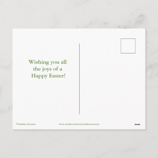 イースター色彩の鮮やかエッグインネストポストカードハッピーイースター シーズンポストカード (裏面)