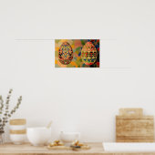 イースター色彩の鮮やかグリーズエッグヴィンテージ ポスター (キッチン)