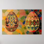 イースター色彩の鮮やかグリーズエッグヴィンテージ ポスター (正面)