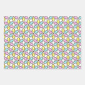 イースター花模様と動物 ラッピングペーパーシート (正面)