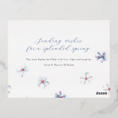 イースター花模様ブルーフォイル葉書 箔シーズンポストカード (裏面)