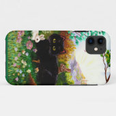 イースター芸術の黒猫のバニーのクリスチャンCreationart Case-Mate iPhoneケース (裏面(横))