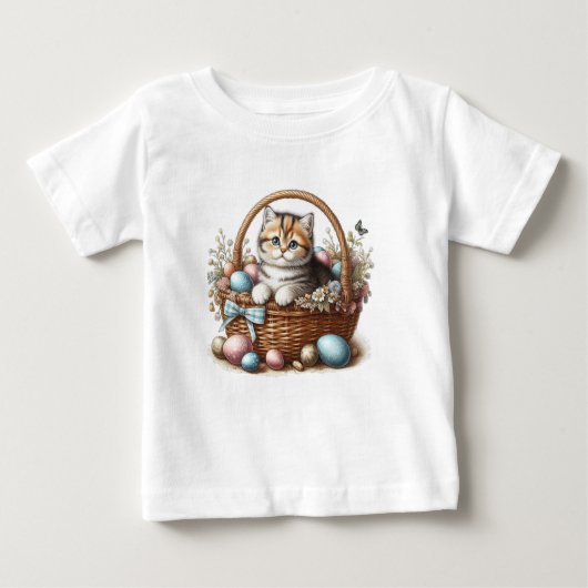 イースター虎猫キッテン ベビーTシャツ (正面)