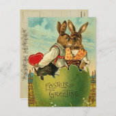 イースター蜂蜜のバニーの郵便はがき シーズンポストカード (正面/裏面)