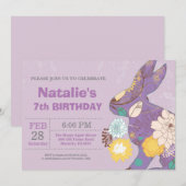 イースター誕生日の女の子のイースターエッグの誕生日のウサギ 招待状 (正面/裏面)