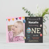 イースター誕生日ガールイースター卵1日目 招待状 (スタンド正面)