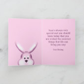 イースター誕生日バスケットガールバニーグリーティングカード シーズンカード (内部)