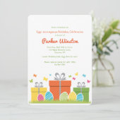 イースター誕生日パーティーの招待状 招待状 (スタンド正面)