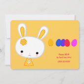 イースター誕生日招待状かわいいイエローバニー 招待状 (裏面)