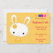 イースター誕生日招待状かわいいイエローバニー 招待状 (正面)