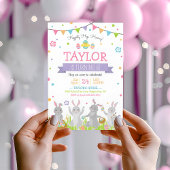 イースター誕生日招待状、イースターバニー 招待状