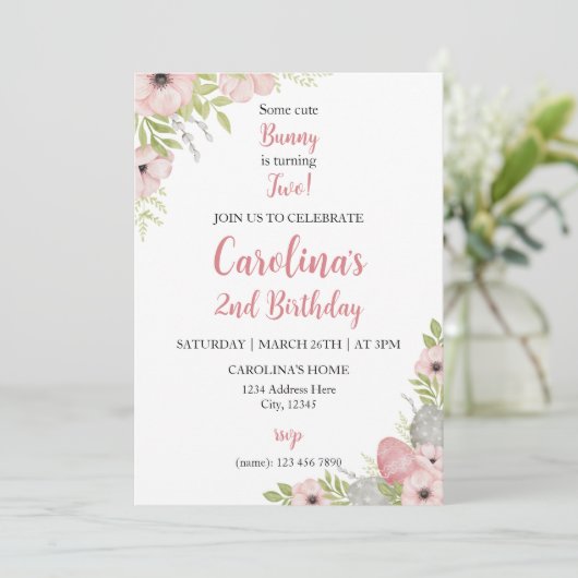 イースター誕生日招待状 招待状 (スタンド正面)