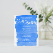 イースター誕生日水彩洗浄効果 招待状 (スタンド正面)