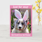 ***イースター誕生日***君に耳を傾けた カード (黄色い花)