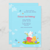 イースター誕生日 招待状 (正面/裏面)