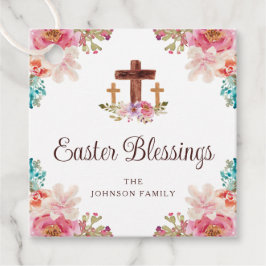 イースター賛美のフローラ水色クロス フェイバータグ