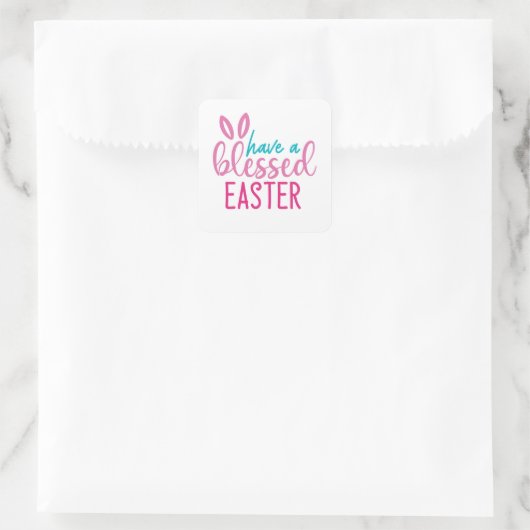 イースター賛美の言葉アートがある スクエアシール (バッグ)