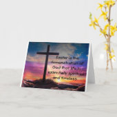 イースター賛美カードとハッピーカードを持っている カード (黄色い花)