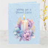 イースター賛美キャンドルの花を望む カード (黄色い花)