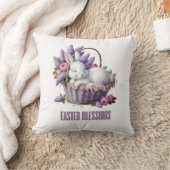 イースター賛美- Bunny & Flower Basket Delight クッション (ブランケット)
