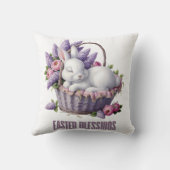 イースター賛美- Bunny & Flower Basket Delight クッション (裏面)