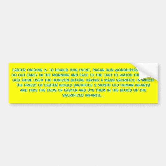 イースター起源2 バンパーステッカー (正面)