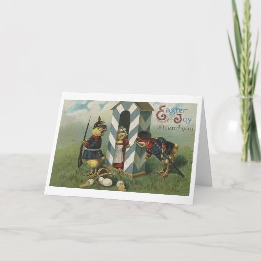 イースター軍の喜び! ヴィンテージのイースター挨拶状 シーズンカード (正面)