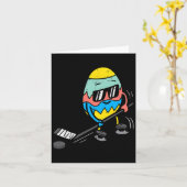 イースター遊エッグのアイスホッケーかわいいスポーツメンズ少年 カード (黄色い花)