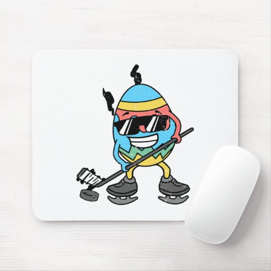 イースター遊エッグのアイスホッケーかわいいスポーツメンズ少年 マウスパッド (マウス)