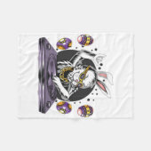 イースター遊バニーのDJ音楽 フリースブランケット (正面(横))