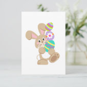 イースター運バニーの卵デザイン3.5インチx 5インチ 招待状 (スタンド正面)