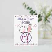 イースター野球が飛び跳ねるかわいいバニーボールのおもしろい シーズンカード (スタンド正面)