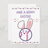 イースター野球が飛び跳ねるかわいいバニーボールのおもしろい シーズンカード (正面/裏面)