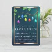 イースター金ゴールドフレームかわいい卵招待状 招待状 (スタンド正面)